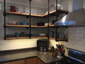 kitchen shelves iron posts